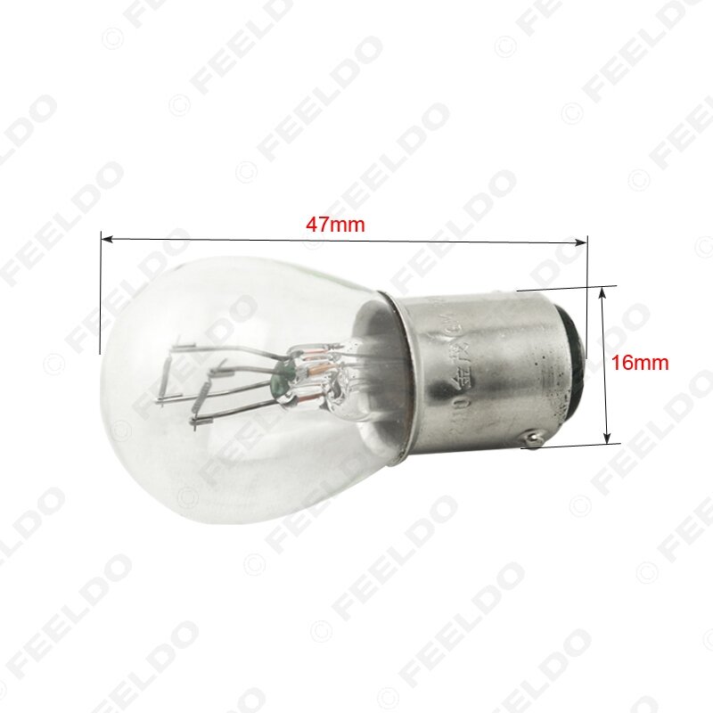 FEELDO 10pcs 1157 BA15D P21/5W S25 12V Car Clear Glass Lamp Brake Tail Bulb Car Indicator Halogen Lamp #MX2722