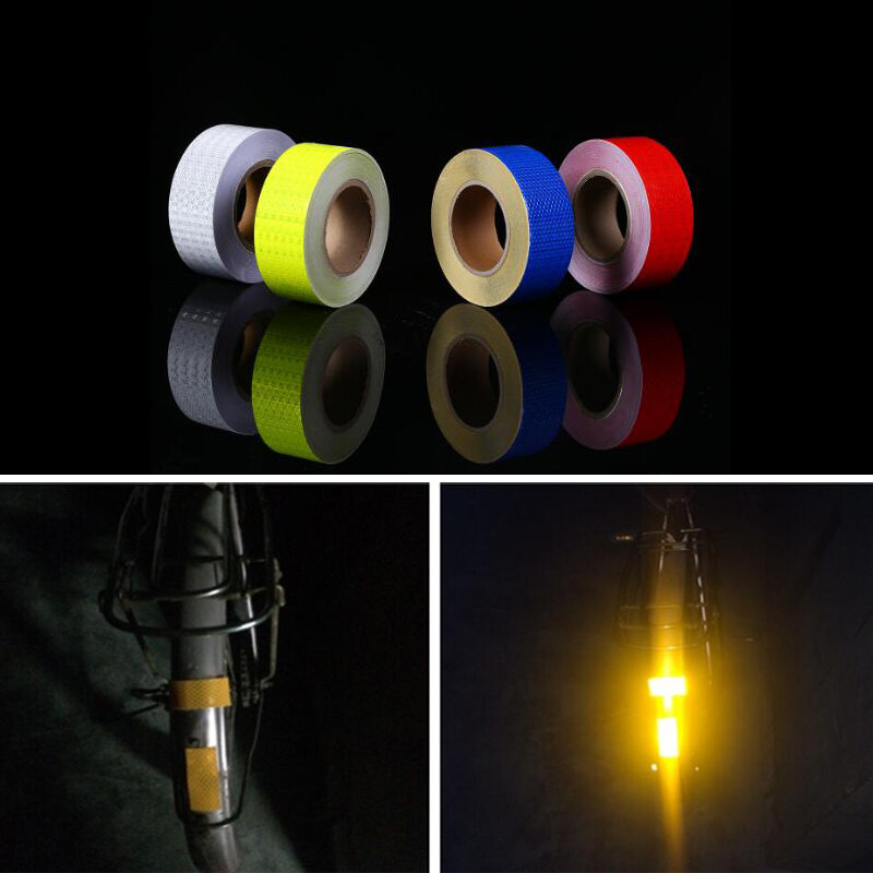 Roadstar-pegatinas reflectantes brillantes para bicicleta, cinta adhesiva de seguridad, accesorios para bicicleta, 5cm x 10m