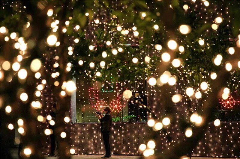 300 LED 볼 스트링 크리스마스 조명, 휴일 파티 웨딩 장식, 화환 램프, 실내 야외 조명, 220v EU, 30m