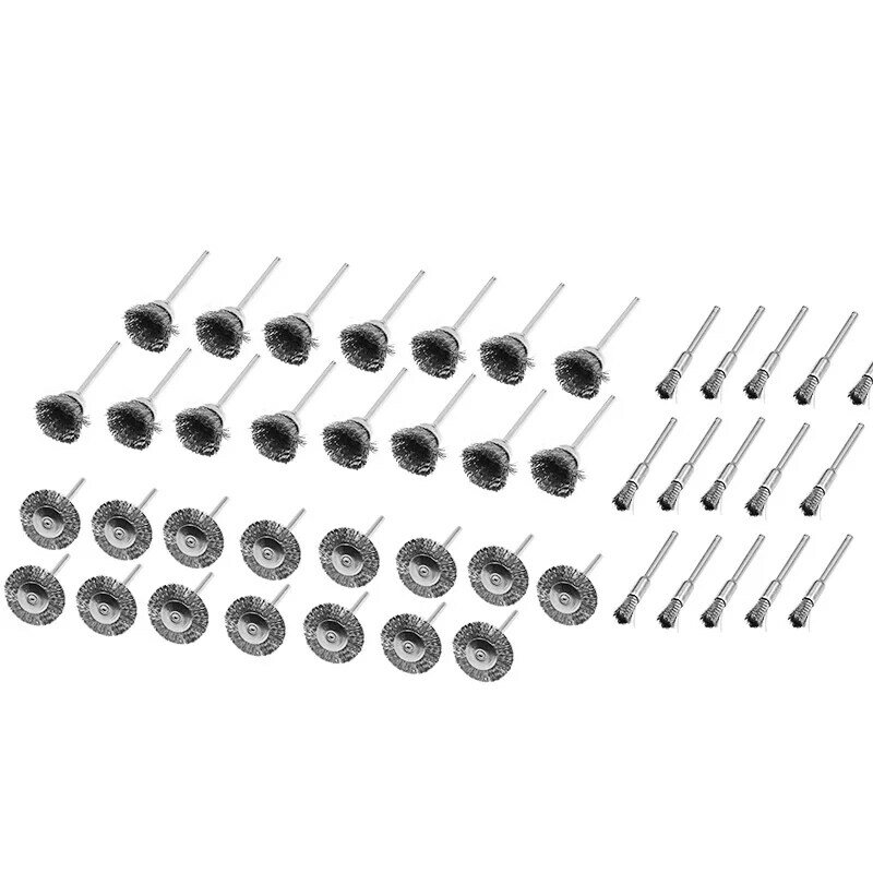 45pcs mini spazzole rotanti in acciaio inossidabile spazzola metallica spazzole metalliche piccole set di accessori per mini utensili rotanti dremel