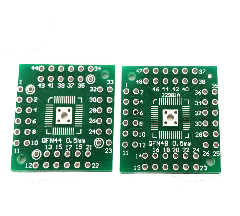 Pelat adaptor 10 buah HTQFP QFN48 hingga DIP48 QFN44 0.5mm QFP48 QFP44 PQFP LQFP Adapter PCB konverter papan pcb sisi ganda PCB