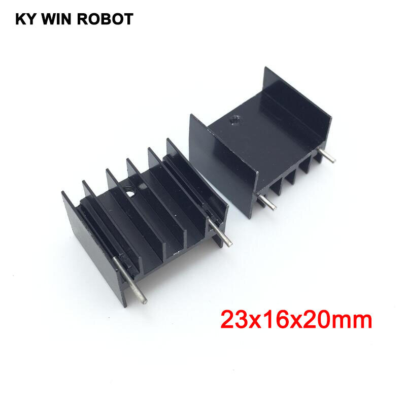 5 cái đen Nhôm TO-23x16x20 mét Tản Nhiệt ĐỂ 220 Heat Sink Transistor Tản Nhiệt TO220 Cooler làm mát 23*16*20 MÉT Với 2pin