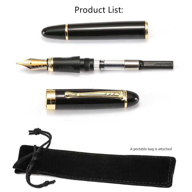 Jinhao Classic Fountain Pen, Luxury Gold Trim Iraurita Tip Medium Writing, Jin Hao 450 Office Signature School Calligraphy A6293