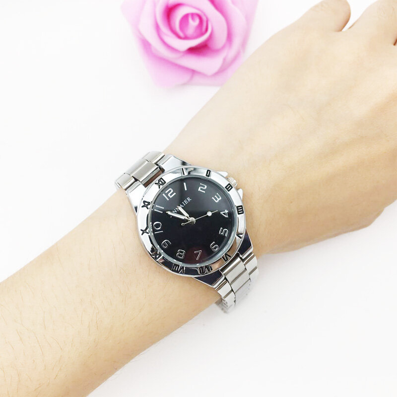 Relógio minimalista feminino prata aço inoxidável pulseira das mulheres relógios de quartzo moda senhoras relógio feminino presente zegarek damski novo