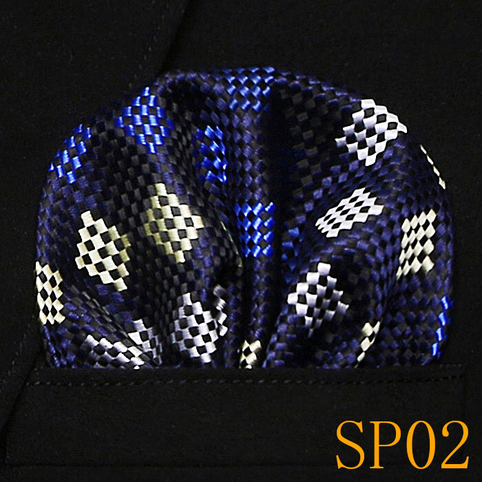 Mens Wedding Pocket Square Silk match for Suit Tie Men's Handkerchief Accessories Jacquard Solid Dots Stripes Pattern
