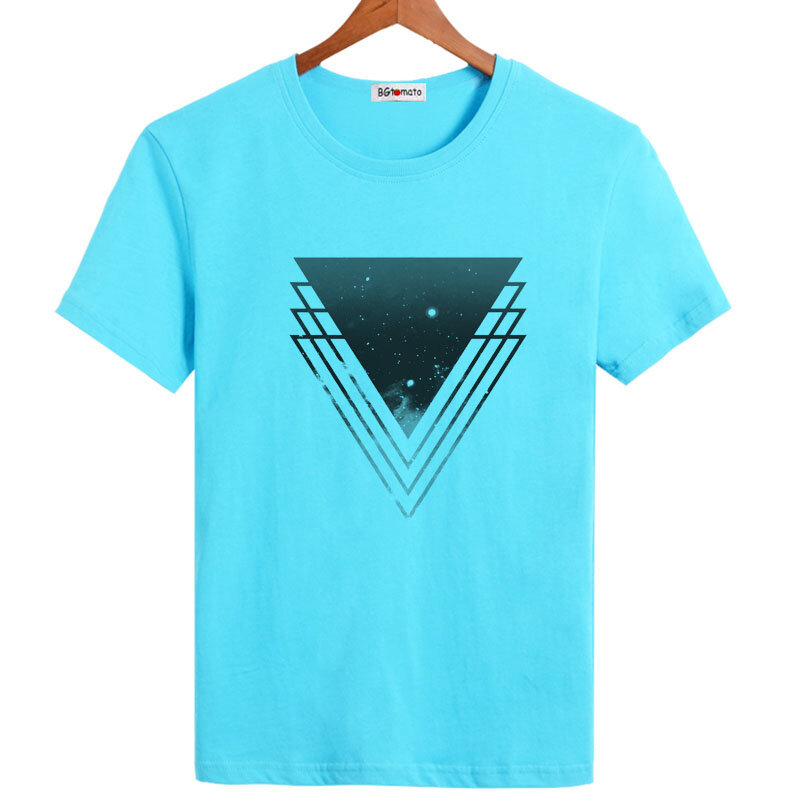 Bgtotomate-Camiseta con estampado geométrico para hombre, ropa de calle con personalidad, camiseta blanca informal, camiseta harajuku