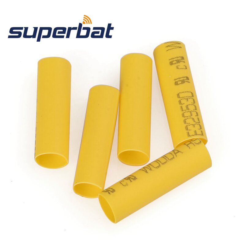 Superbat-manguito de envoltura de alambre amarillo, Tubo termorretráctil largo de 100mm, diámetro de 18mm, 3,5 piezas