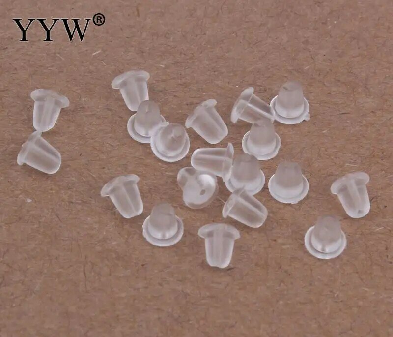 200pcs/Lot Earrings Jewelry Accessories Silicone Barrel Bullet Style Plastic Ear Plugging/Blocked Earring Back DIY Findings