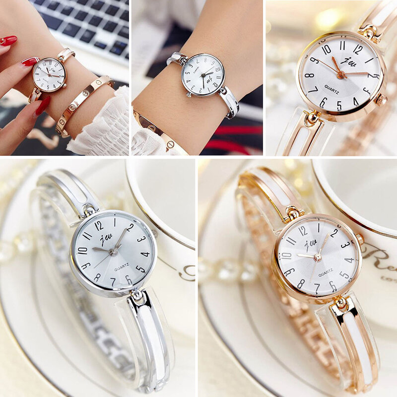 女性用アナログクォーツ腕時計,ステンレススチール,カジュアル,ファッショナブル