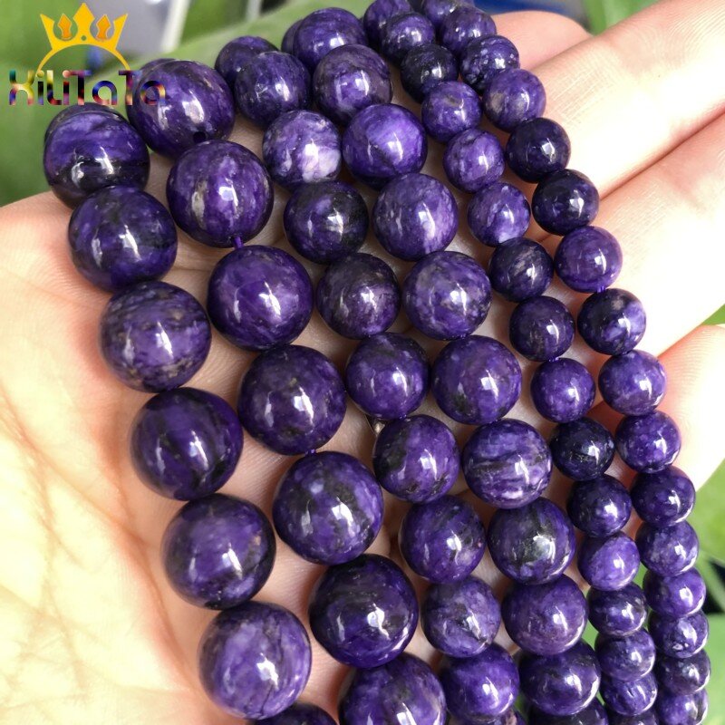 Charoite Stone Beads Round Loose Spacer Beads For Jewelry Making DIY Bracelets Necklace Accessories 15" Strands 6/8/10mm