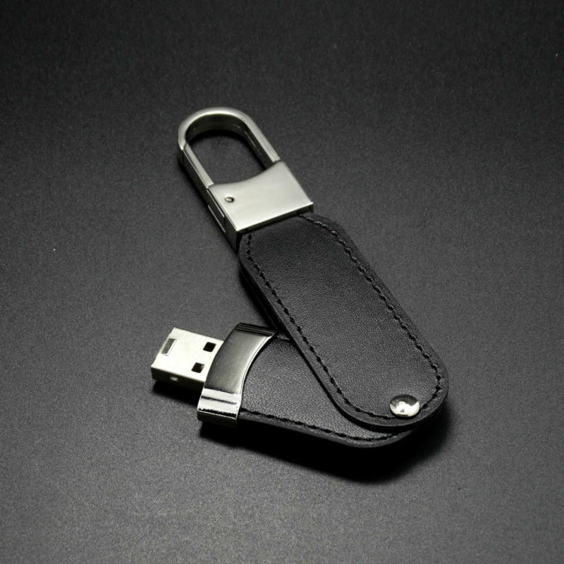 Clé USB 2.0 avec étui en cuir, clé USB tendance, capacité réelle, clé USB, disque 16 Go, 64 Go, 2023 Go, 128 Go, 32 Go, 256