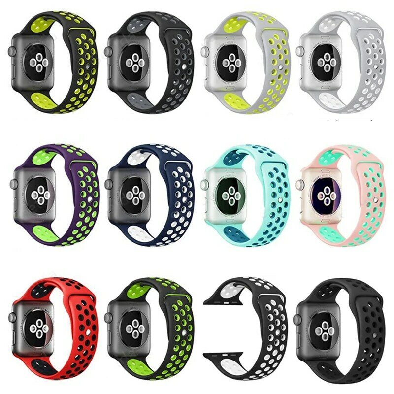 Mdnen Sport Band for Apple Watch Band 38mm 42mm 40mm 44mm Silicone Replacement Watch Strap for iWatch Bands Series 4 3 2 1