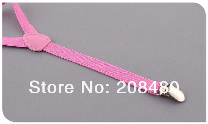 ファッション Classic1.5cm ワイド「ピンク」色サスペンダーユニセックスクリップオン弾性波カッコスリムサスペンダー y バックサスペンダー女性のための男性 2pc
