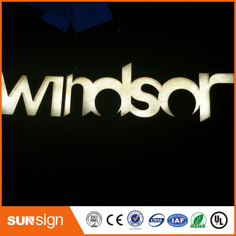 factory outlet outdoor mirror stainless steel customized advertising led letter sign