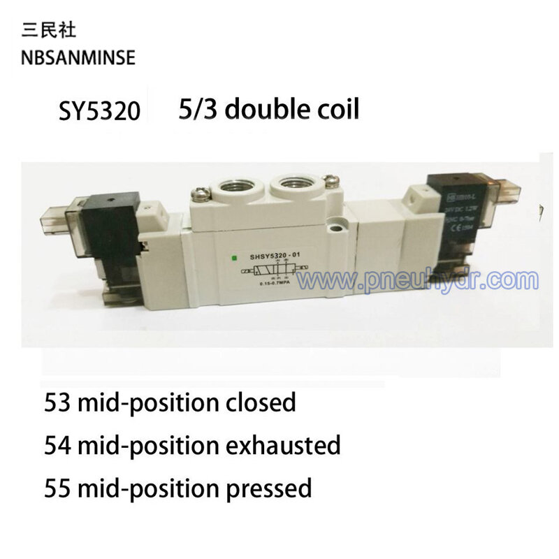SY 5000 Mini elettrovalvola G 1/8 DC24V AC220V NC due posizioni cinque vie tre posizioni cinque vie SMC tipo automazione NBSANMINSE