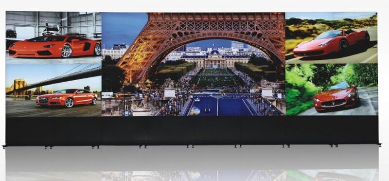 Grootte Van 2.8X9.8M Nieuwe Cctv Lcd Video Muur Gemaakt Van 7680X2160(4X8)55 Inch Transparante Bezel Panel Full Hd Lcd Video Wall