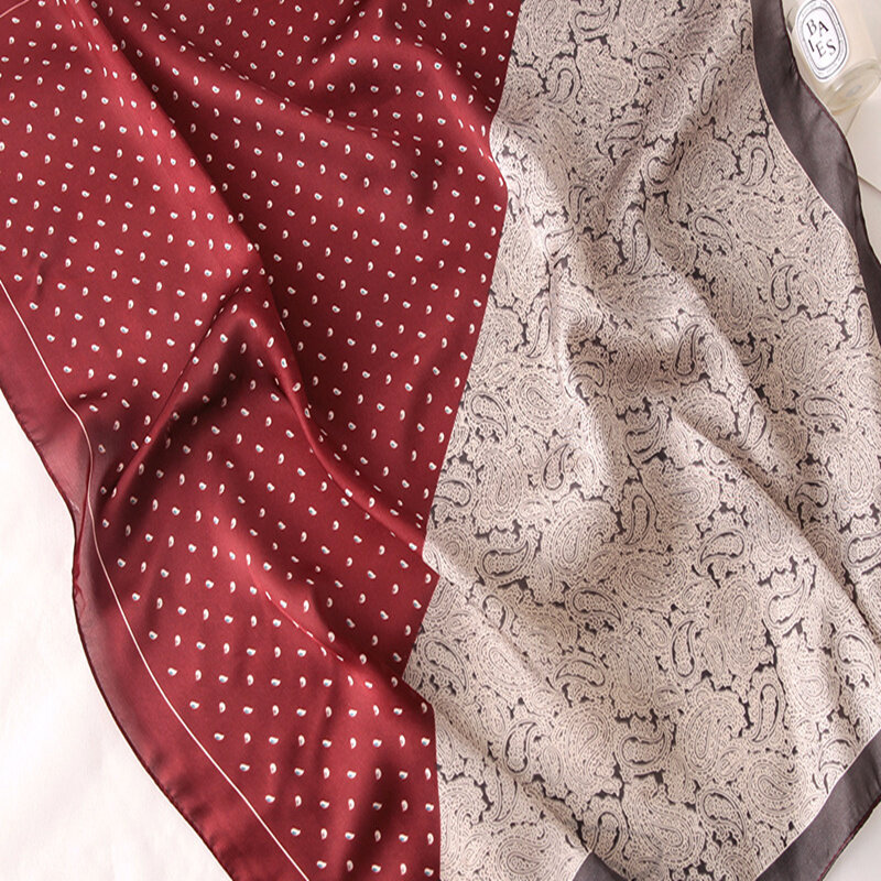 鯉跳躍新女性ファッションカシュー花印刷 70 × 70 センチメートル小さな正方形スカーフシルクスカーフスカーフスカーフホットギフト