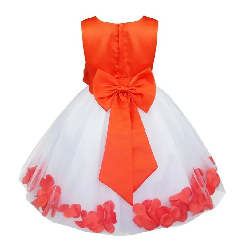 TiaoBug-유아 플라워 걸 드레스, 꽃잎 디자인, 우아한 꽃무늬 포멀 플라워 걸 드레스, 웨딩 파티 드레스