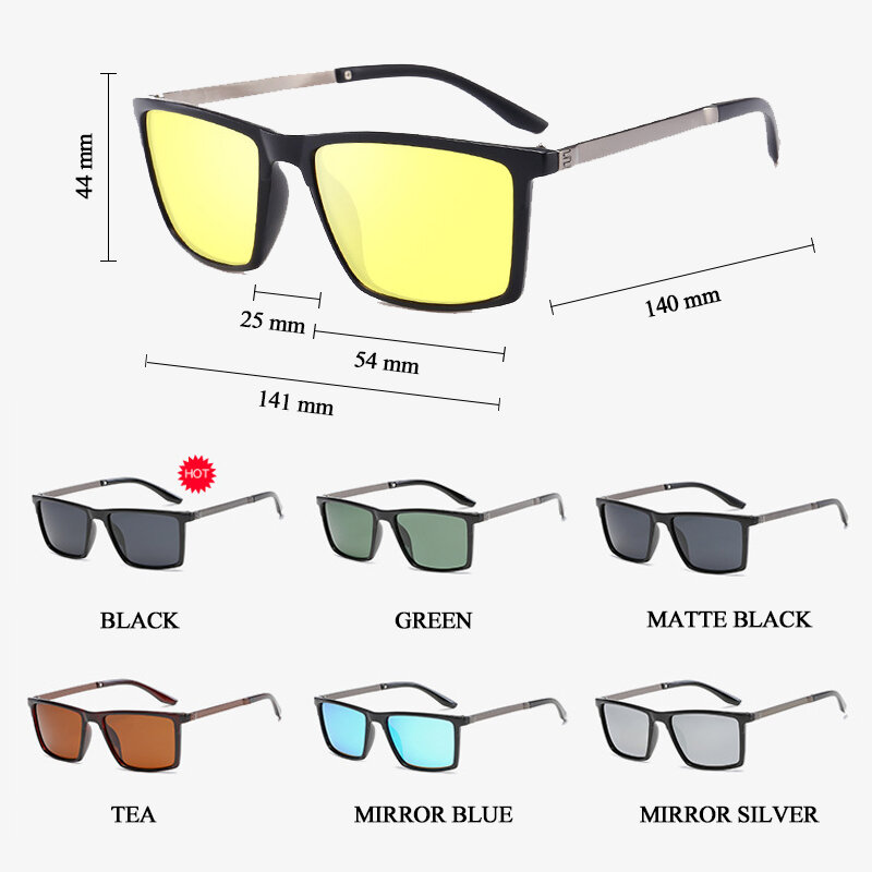 SIMPRECT Rectangle Polarized Sunglasses For Men 2022 Luxury Brand Designer Square Sun Glasses Fashion Vintage Retro zonnebril