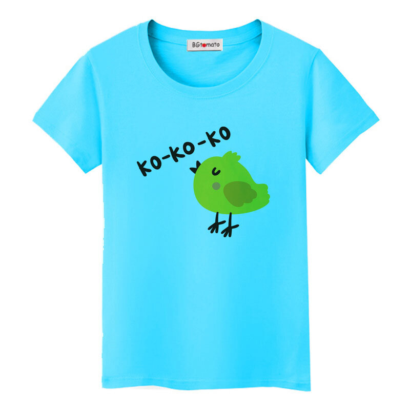 BGtomato-Camiseta de pollo amarillo para mujer, remera de dibujos animados, camisetas divertidas, ropa kawaii informal