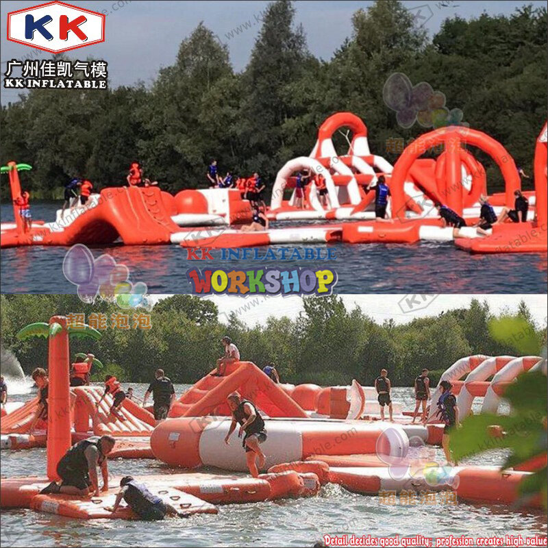 Бренд KK, надувные плавающие водные игрушки красного и белого цвета, надувной аквапарк для детей и взрослых
