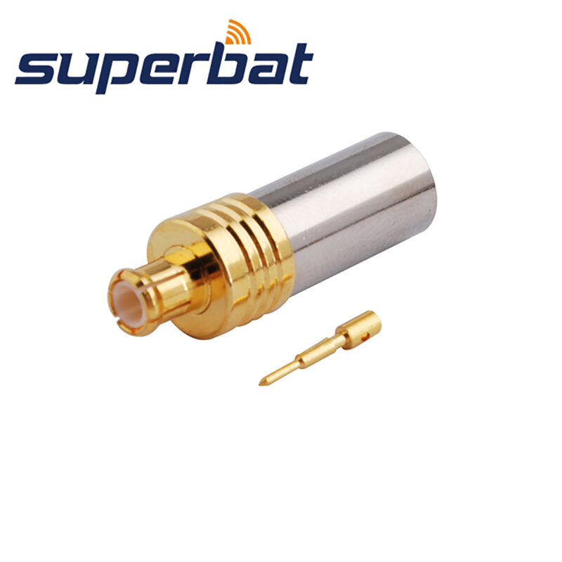 Superbat 10pcs MCX Crimp Male RF Coaxial Connector for Cable LMR195 RG58 RG142