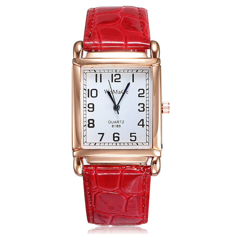 Damski damski klasyczny kwadratowe z paskiem PU zegarek kwarcowy zegarek damski Relogio Feminino Montre Femme hv5n