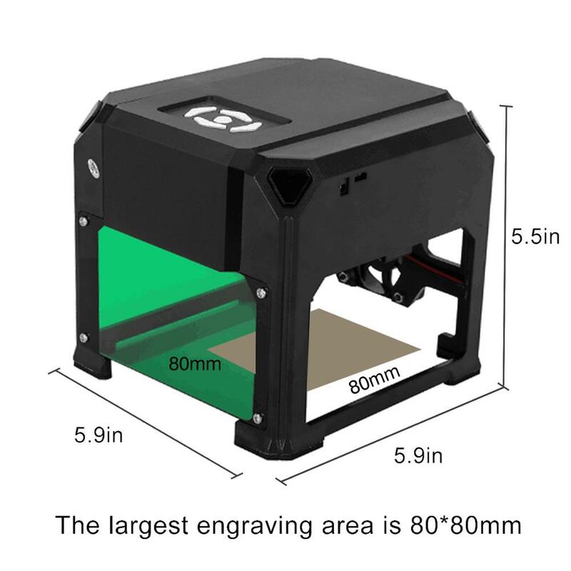 Machine de gravure laser de bureau, mini graveur laser CNC, Bluetooth, calcul, travail, imprimante de marquage bricolage, 80x80mm, 3000mW