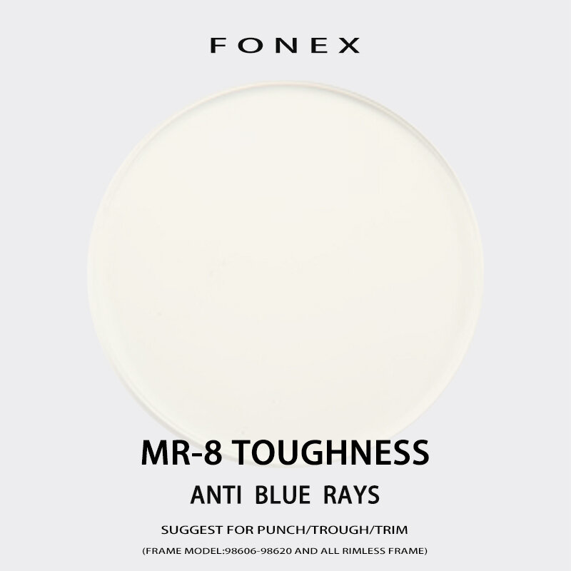 1.61 MR-8 anti bleu personnalisé ténacité plus mince super-résistant optique asphérique anti lentilles de lumière bleue (pour poinçon/creux/garniture)