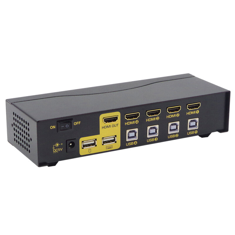 USB HDMI KVM Sakelar 4 Port Otomatis Scan 1080 P 3D, buah Monitor Keyboard Mouse Switcher untuk Laptop Komputer DVR NVR Xbox PS3 PS4