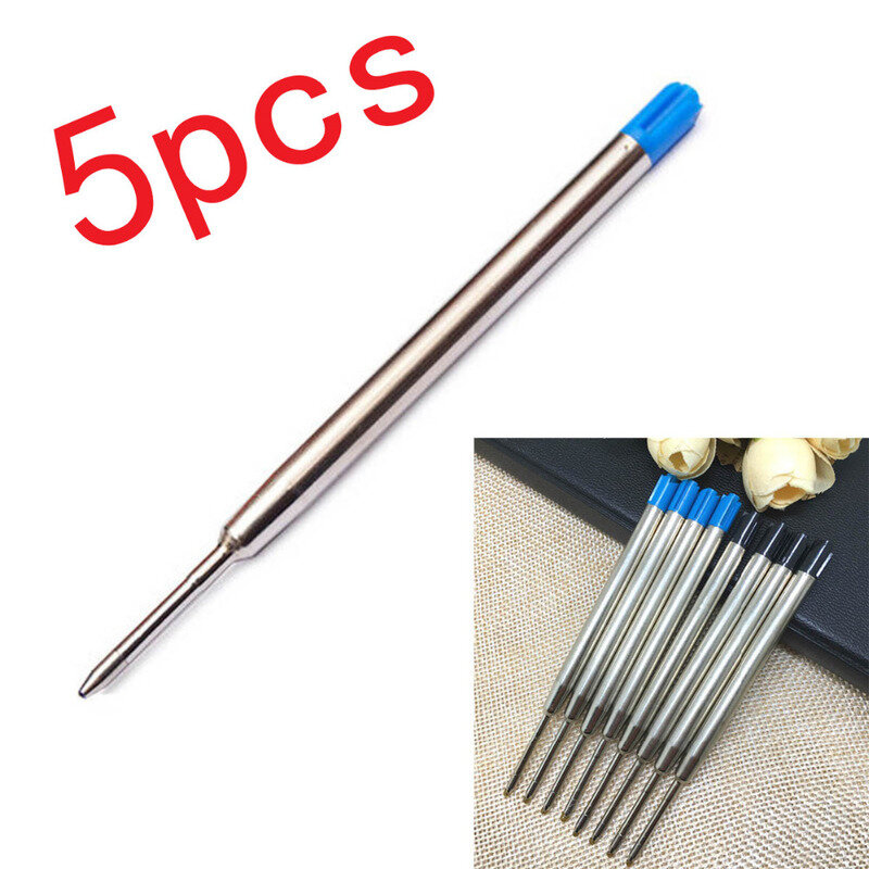 5Pcs/lot Metal Cartridge Ball Point Pen Refills Black/Blue Ink For Self-Defense Tactical Pen Self Defense Supplies  Accessories 