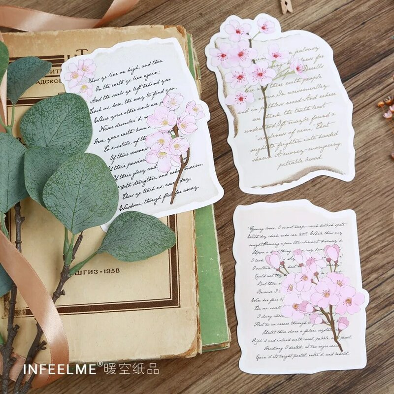 30 Folhas/Set flor de Cerejeira papel timbrado Cartão Postal/Cartão/Cartão de Mensagem/Carta de Aniversário Cartão de Presente Envelope