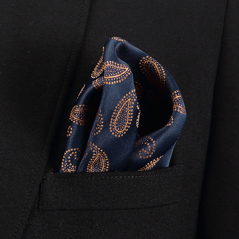 Синий носовой платок с узором, 22 х22 см
