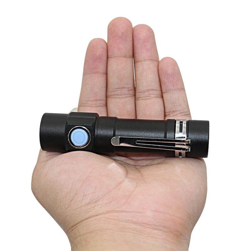 Mini lampe de poche Portable Rechargeable par USB, torche à LED T6, 3 Modes, pratique, lanterne, batterie 18650, pour camping en plein air