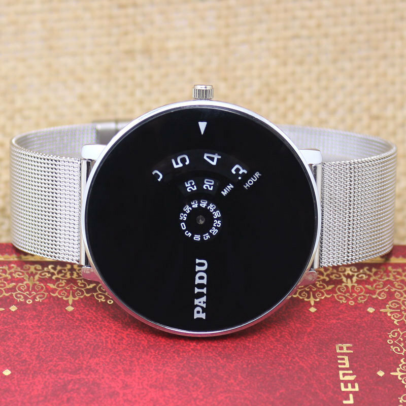 Relógio de pulso unissex esportivo, relógios de pulso de quartzo da moda para mulheres, com vestido e aço