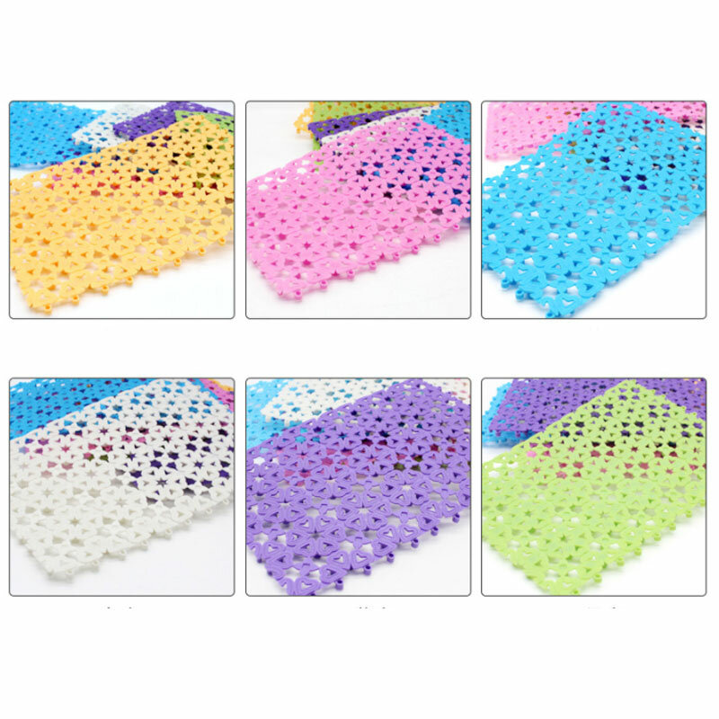 Pet Cat Dog Cage Litter Mat Plastic Non-Slip Wear-resistant Grid Heart Holes Feet Pads Easy Cleaning for Rabbit Mouse Placemat