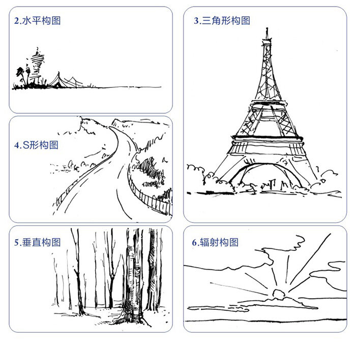 中国のペンとインク手描きのパフォーマンス技術黒と白の絵画アーキテクチャ/風景/人々アートブック