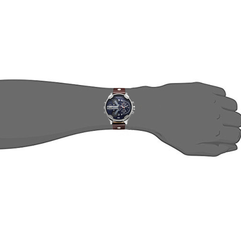Cagarny-メンズミリタリースポーツウォッチ,腕時計,大型ケース,2倍レザーストラップ,高級ブランドアナログ,クォーツ