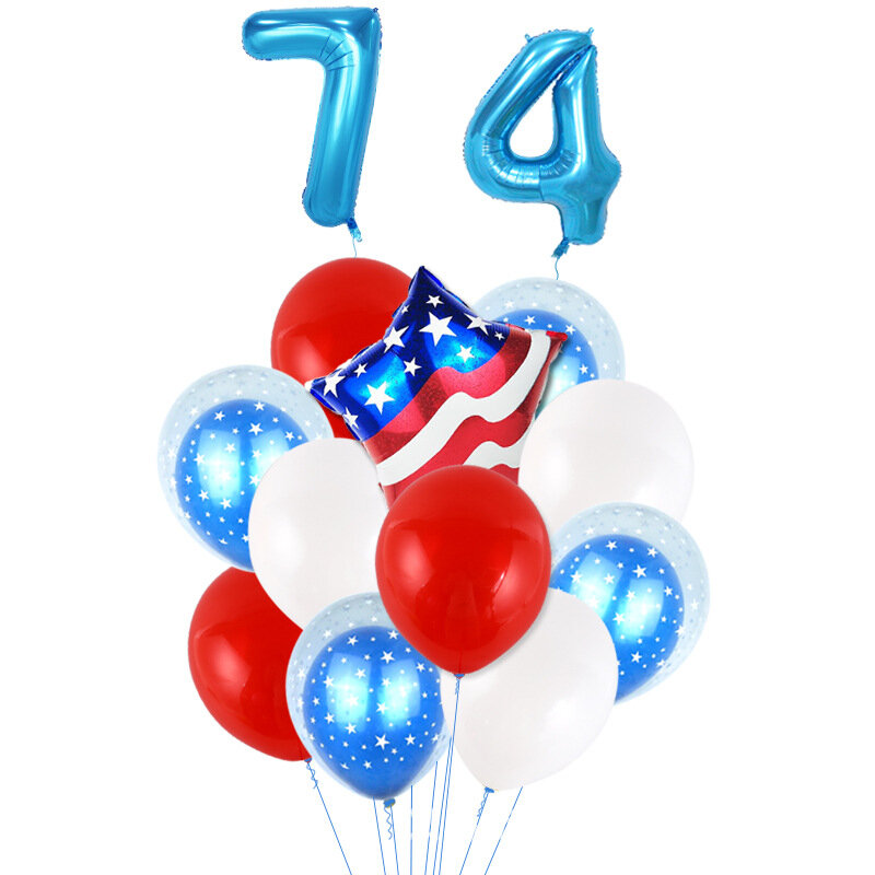 미국 독립기념일 별 줄무늬 호일 풍선, 미국 독립 기념일 장식, 미국 파티 용품, 생일 풍선