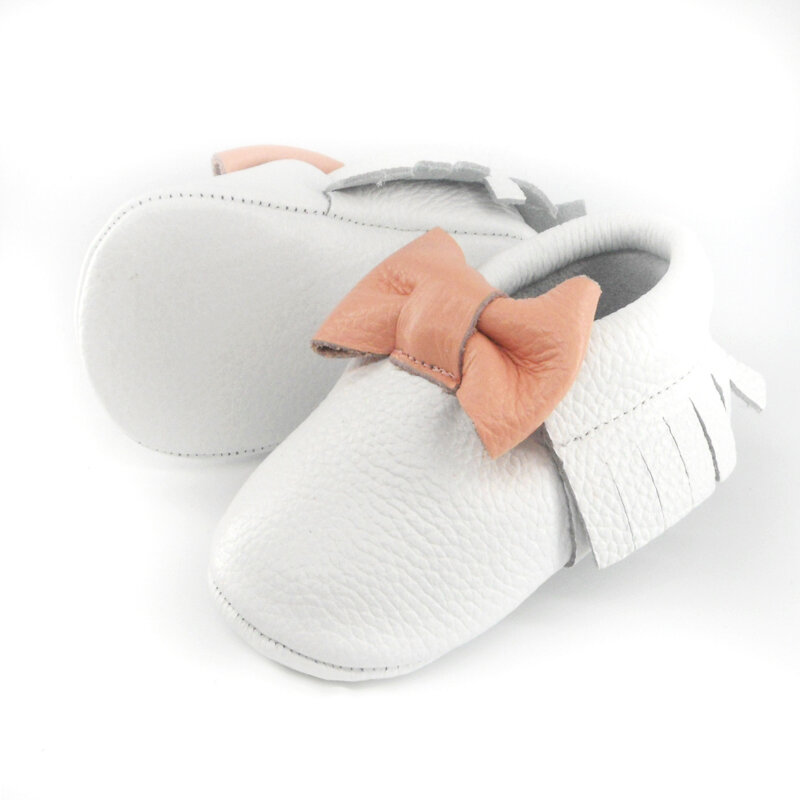 2021 Baru Kulit Asli Sepatu Bayi Mokasin Pertama Berjalan Emas Lembut Simpul Pita Sepatu Bayi Phantita Balita Bayi Pinggiran Sepatu