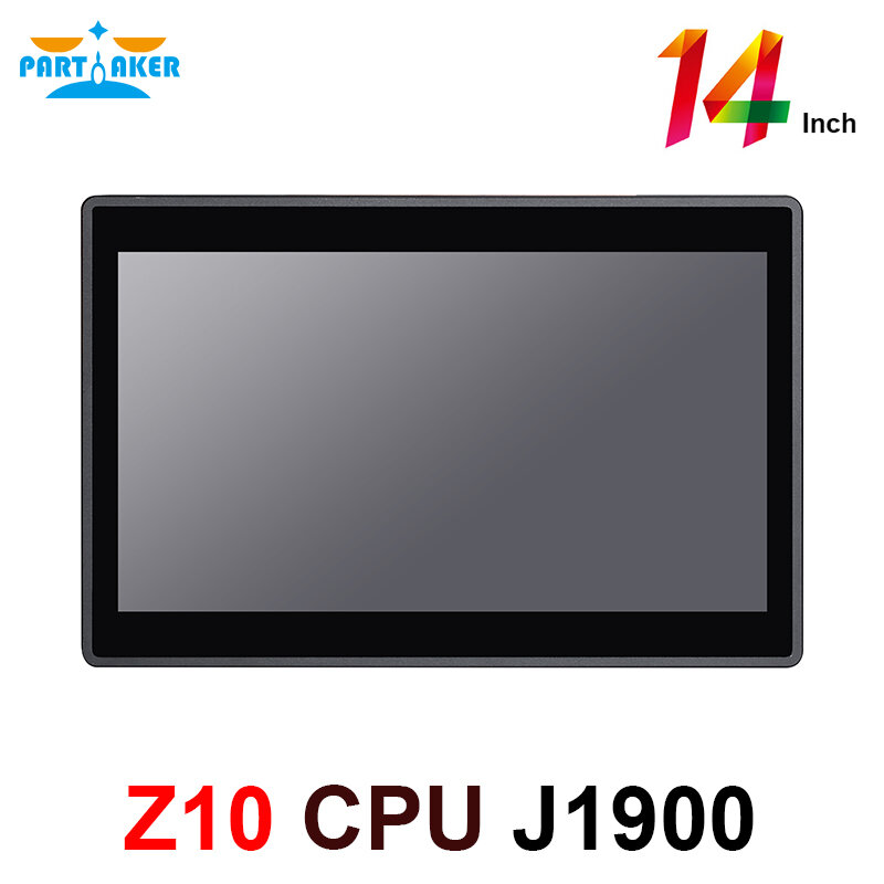Partaker Z10 14 Inch Tertanam Layar Sentuh PC dengan Intel Quad Core J1900 Tertanam All In One PC 2GB ram 32GB SSD