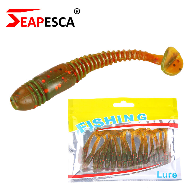 SEAPESCA 16pcs/lot 50mm 1g Soft Bait Worm Shad Lifelike Sinking Fish Fishing Lure Wobblers Professional Artificial Tackle YA169