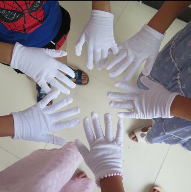 2 paires de gants blancs en coton pour garçon et fille, accessoires en ylène pour enfants, R263