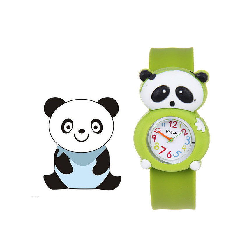 子供のための動物/植物の形をしたクォーツ時計,1ピース,シリコンブレスレット,かわいい3D漫画スタイル,誕生日プレゼント