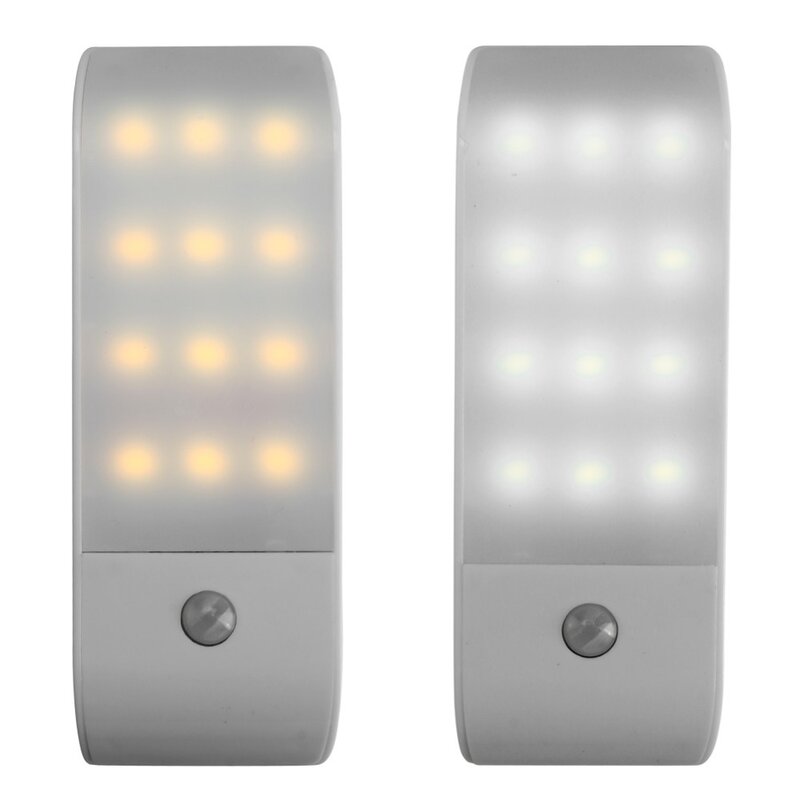 Tira de luces LED con Sensor de movimiento PIR, lámpara de luz nocturna recargable por USB, 5V CC, para pared, armario y escaleras, 2 unidades