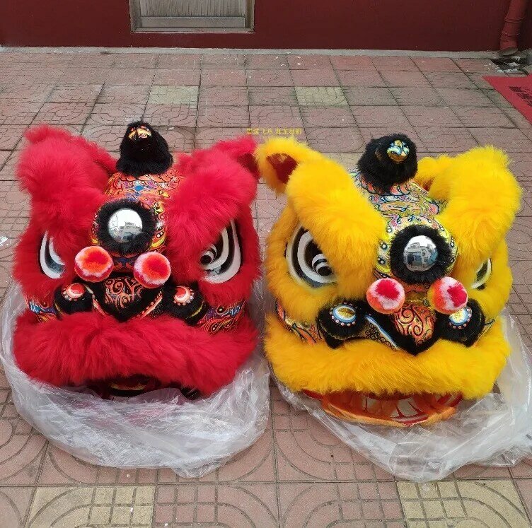 Lion ชุดเต้นรำฮ่องกง Macao Canton ฉลองพิธีเปิด Hand Made STAGE Lion Dance อุปกรณ์เสริมสำหรับ Oversea Chinese