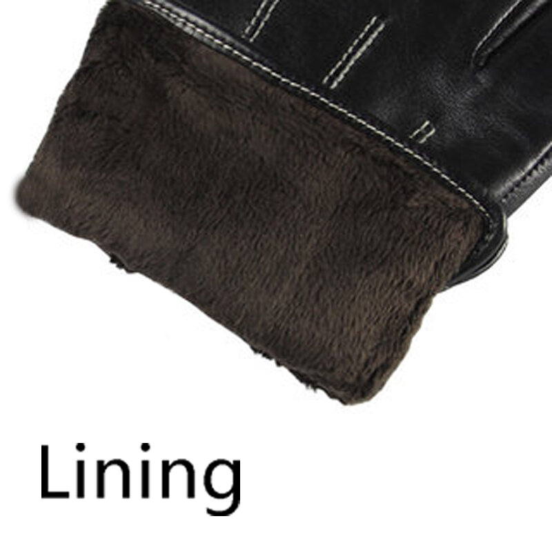 Модные высококачественные мужские зимние теплые однотонные перчатки из натуральной кожи для вождения перчатки на запястье из овечьей кожи бесплатная доставка