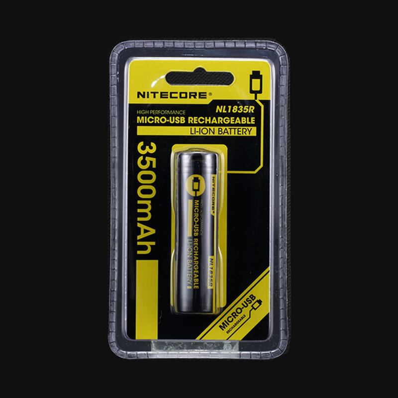 NITECORE NL1835R 3500mAh High Performance Built-in Micro-USB Charge Port Rechargeable Liion Battery 12.6Wh 3.6V Button Top 18650