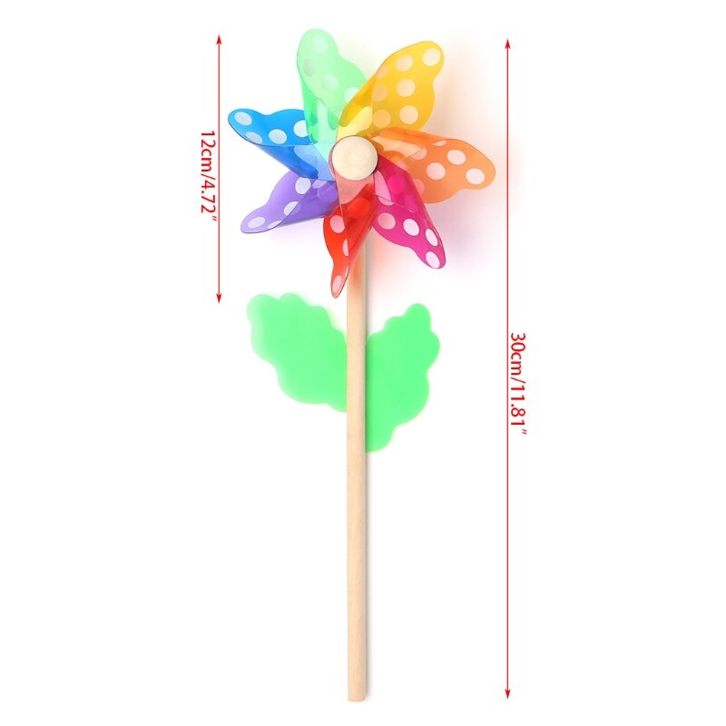 HBB Windmill Toys Children Kids Garden Decoration 7 Leaves Colorful Outdoors Spinner