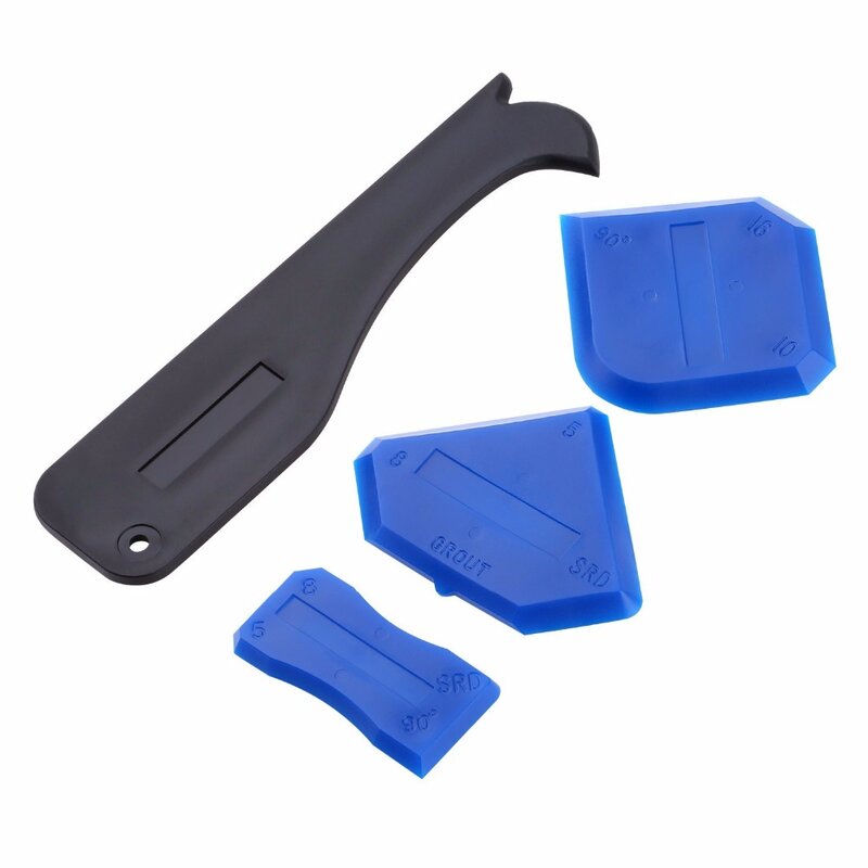 Herramienta de acabado de sellador de silicona de 4 piezas y juego de herramientas de calafateo de 4 piezas, raspador de sellador de silicona, herramienta de acabado de lechada